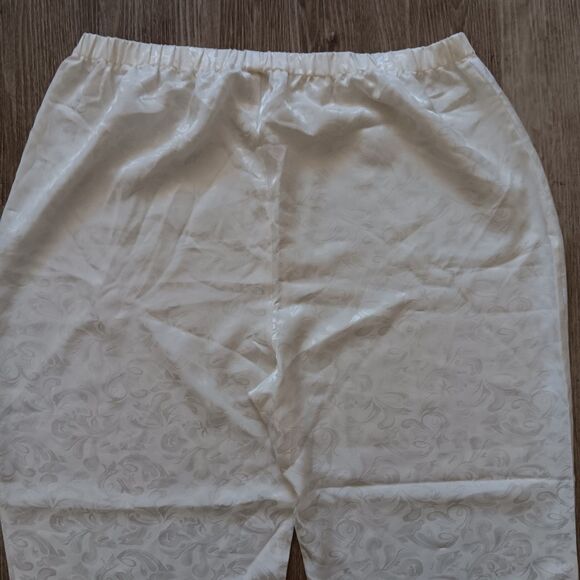 VTG Mervyns Pajama Set Floral Ivory Lace Satin Women XL Cottage Fairy Sleepwear - Picture 16 of 16